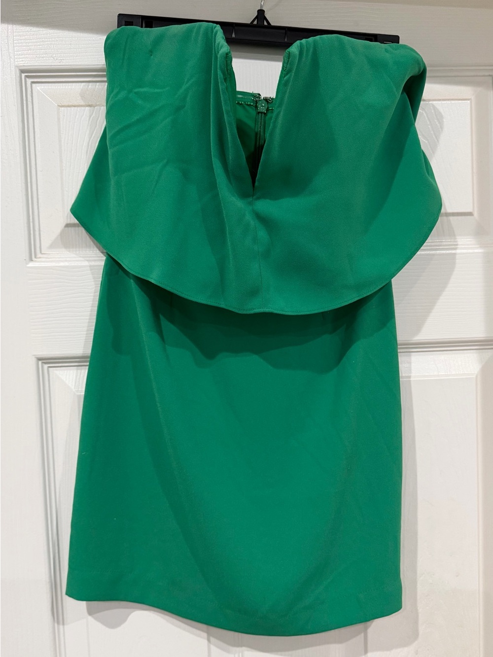 BCBG Emerald Green Strapless Midi Dress